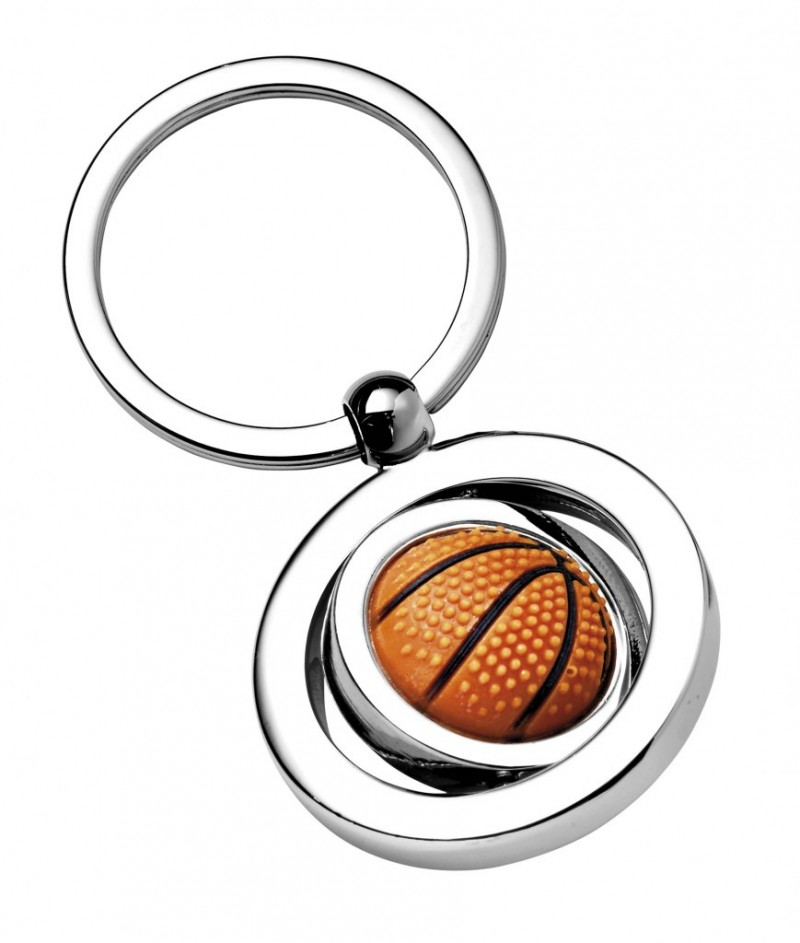 Onwomania Porte-clés Panier de Basket en métal argenté avec Ballon de Sport  : : Mode