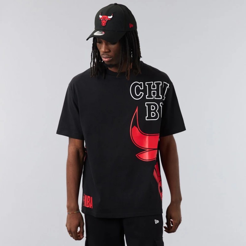 T-Shirt New Era Outline Logo NBA Chicago Bulls - White/Black - men´s 