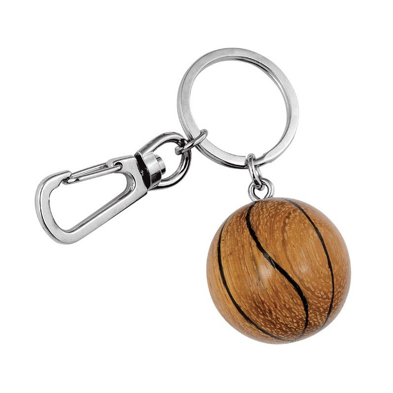 Porte-clé grand ballon de basket en bois